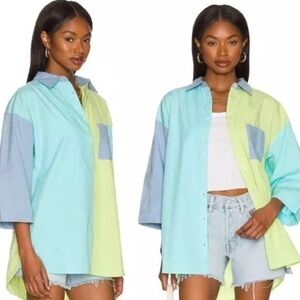 ITS NOW COOL THE VACAY BUTTON DOWN OVERSIZED SHIRT SIZE SMALL